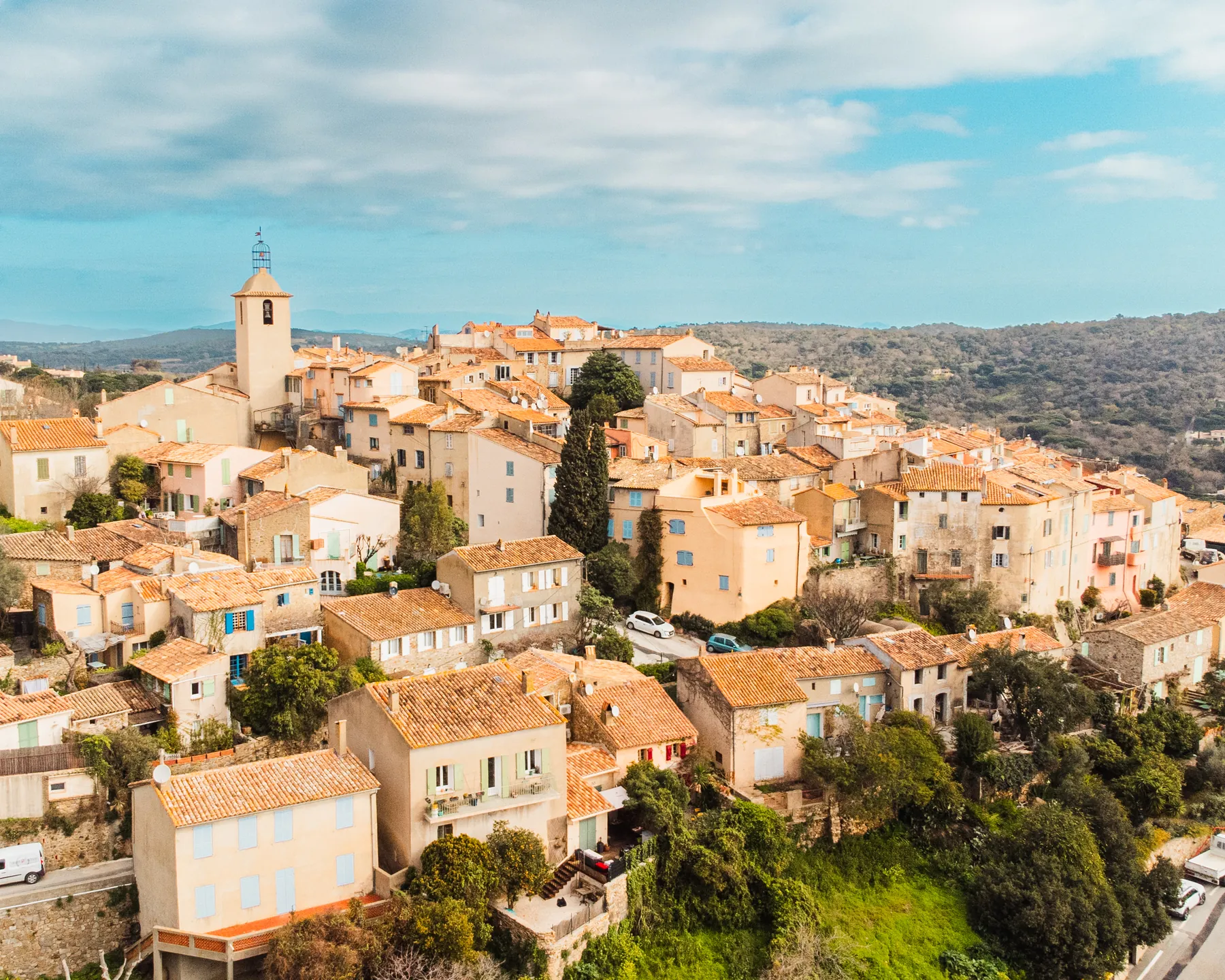 Le village de Ramatuelle vu du ciel